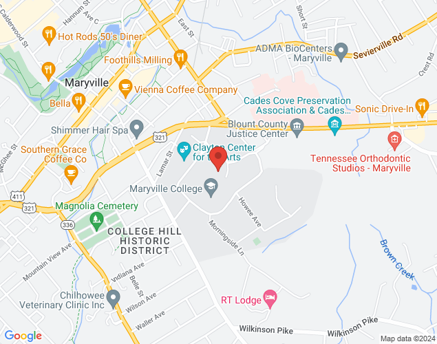 Map showing location at 502 E. Lamar Alexander Pkwy, Maryville, TN