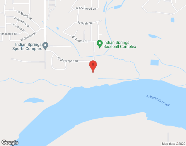 Map showing location at 1203 W. Shreveport St., Broken Arrow, OK