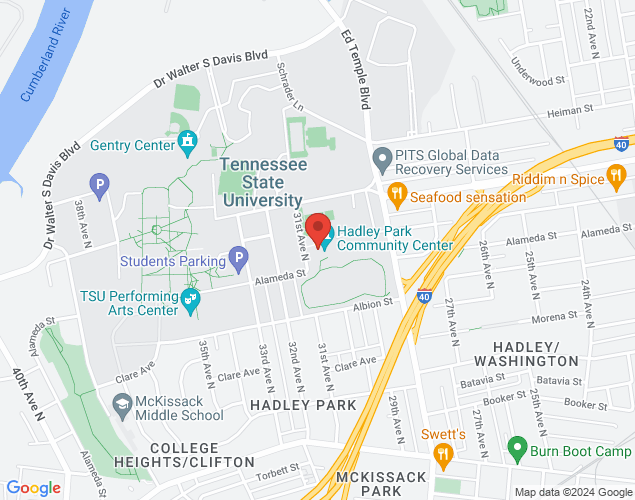 Map showing location at 1037 28th Avenue North, Nashville, TN