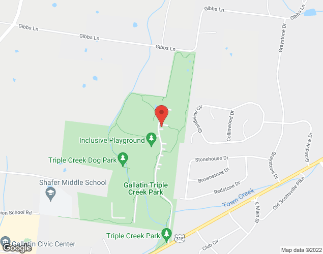 Map showing location at 250 Champion Drive, Gallatin, TN