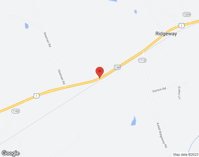 Map showing location at 840 U.S. Highway 158 Bypass, Warrenton, NC