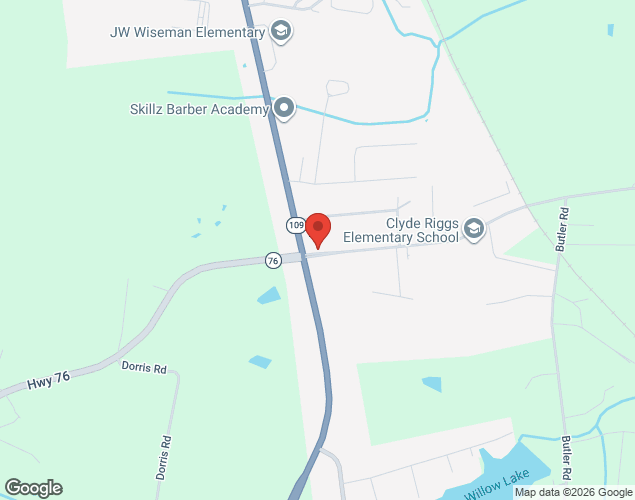 Map showing location at 1224 South Broadway Street, Portland, TN