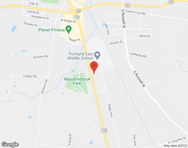 Map showing location at 700 S. Broadway Hwy 109, Portland, TN
