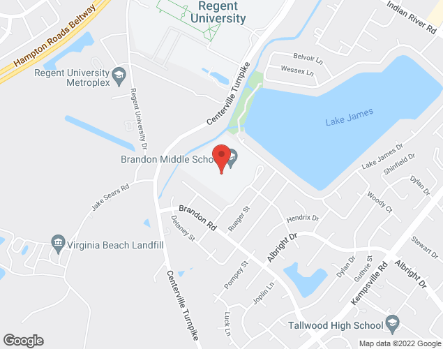 Map showing location at 1700 Pope Street, Virginia Beach, VA