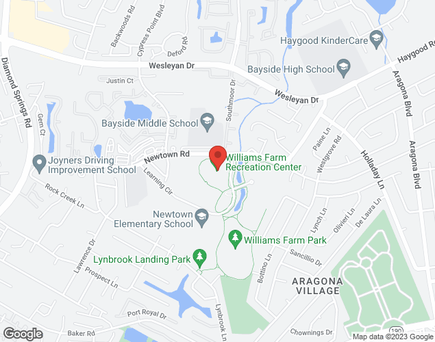 Map showing location at 5252 Learning Circle, Virginia Beach, VA