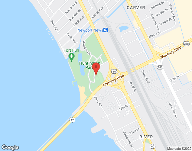 Map showing location at 340 Hornet Circle, Newport News, VA