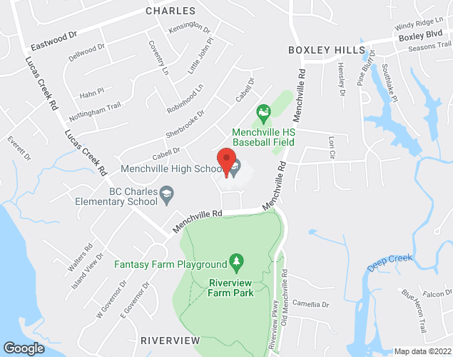 Map showing location at 275 Menchville Road, Newport News, VA