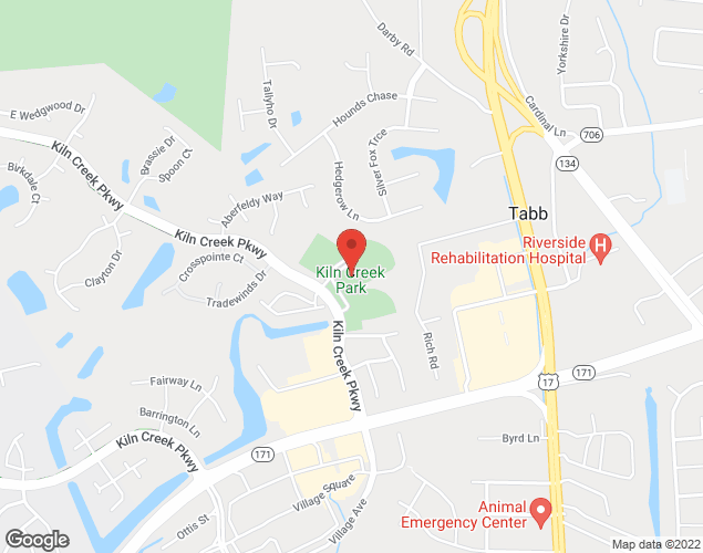 Map showing location at 2901 Kiln Creek Parkway, Yorktown, VA