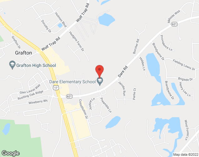 Map showing location at 300 Dare Road, Yorktown, VA