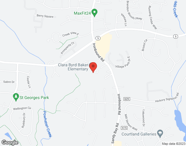 Map showing location at 3131 Ironbound Road, Williamsburg, VA