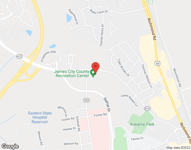 Map showing location at 5301 Longhill Road, Williamsburg, VA