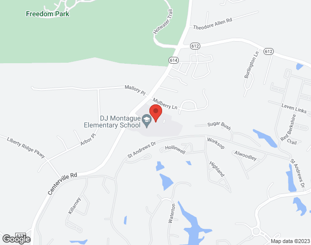 Map showing location at 5380 Centerville Road, Williamsburg, VA
