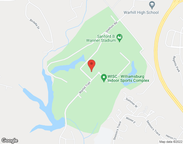 Map showing location at 4900 Stadium Road, Williamsburg, VA
