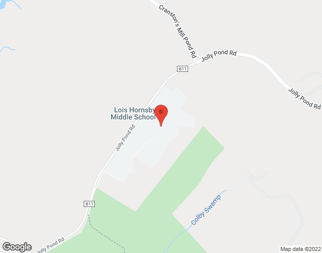Map showing location at 850 Jolly Pond Road, Williamsburg, VA