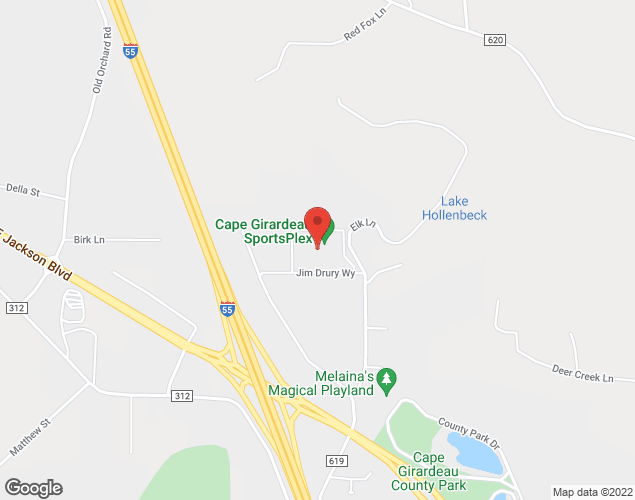 Map showing location at 2526 Jim Drury Way, Cape Girardeau, MO