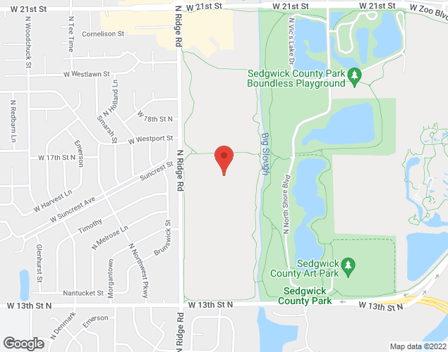 Map showing location at 1700 N Ridge, Wichita, KS