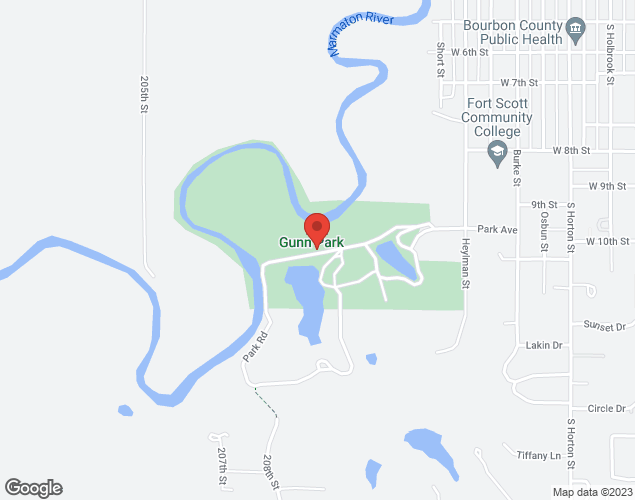 Map showing location at 1010 Park Ave, Fort Scott, KS