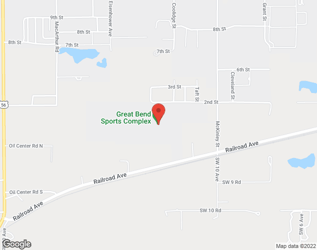 Map showing location at 41 McKinley Street, Great Bend, KS