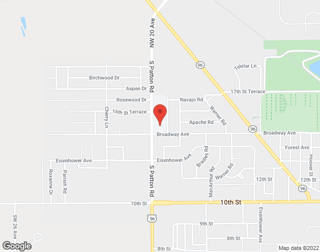 Map showing location at 5630 Broadway, Great Bend, KS