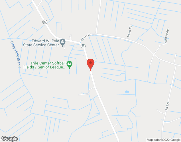 Map showing location at 34500 Pyle Center Road, Frankford, DE