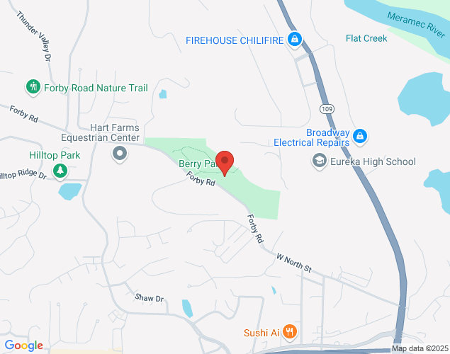 Map showing location at 401 Forby Road, Eureka, MO