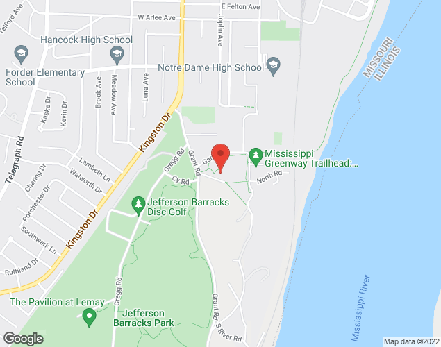 Map showing location at 345 North Road, St. Louis, MO