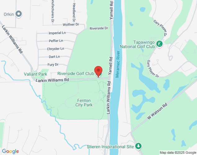 Map showing location at 1210 Larkins Road, Fenton, MO