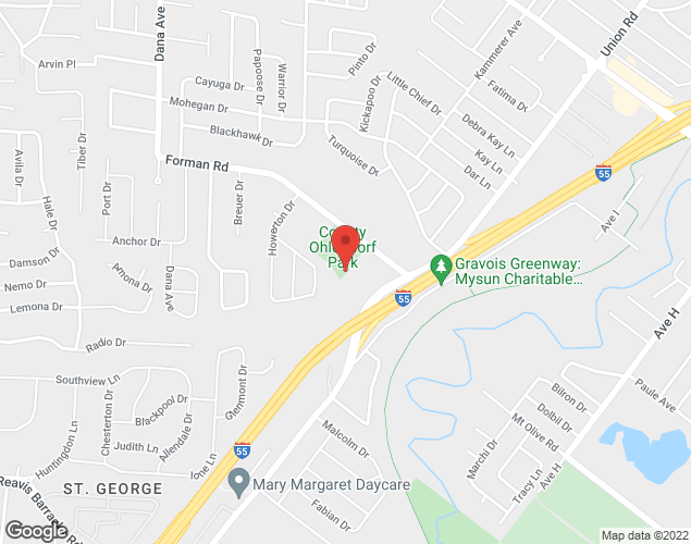 Map showing location at 4444 Spring Drive, St. Louis, MO