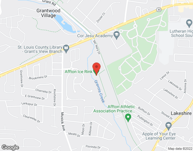 Map showing location at 10300 Gravois Rd, Affton, MO