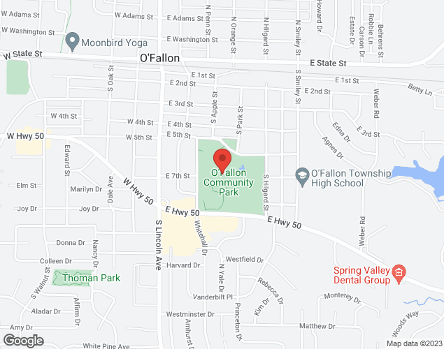 Map showing location at 401 E. 5th St., O'Fallon, IL