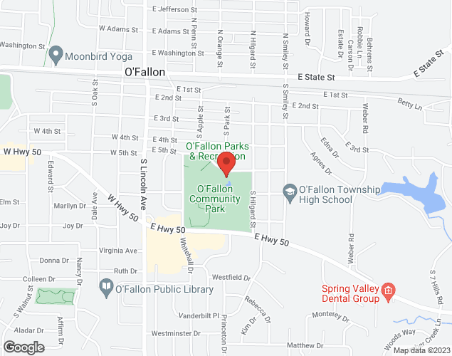 Map showing location at 411 E. 5th, O'Fallon, IL