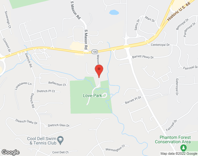 Map showing location at 2239 Mason Lane, St. Louis, MO