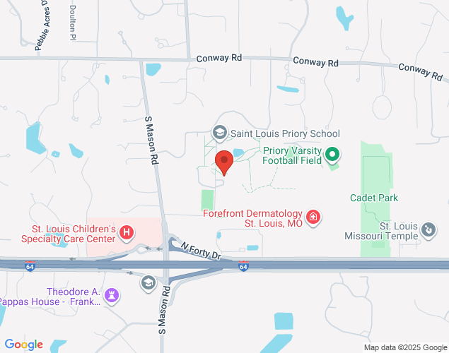 Map showing location at 500 S Mason Rd, Saint Louis, MO
