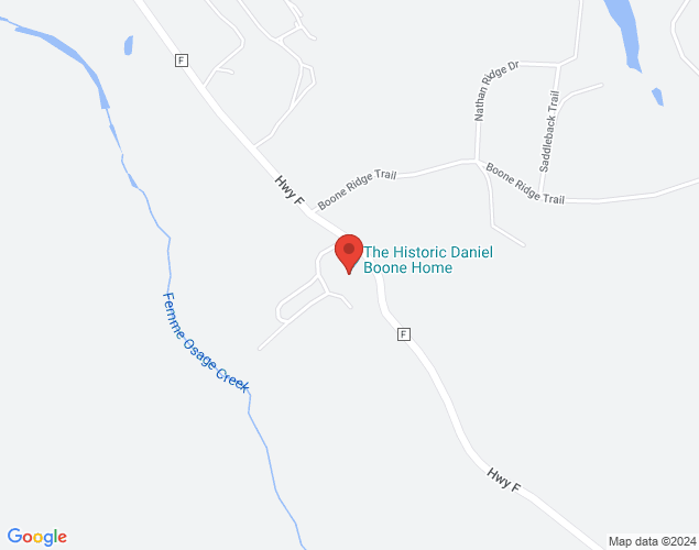 Map showing location at 1868 Highway F, Defiance, MO