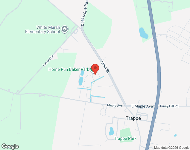 Map showing location at 4200 Main Street, Trappe, MD