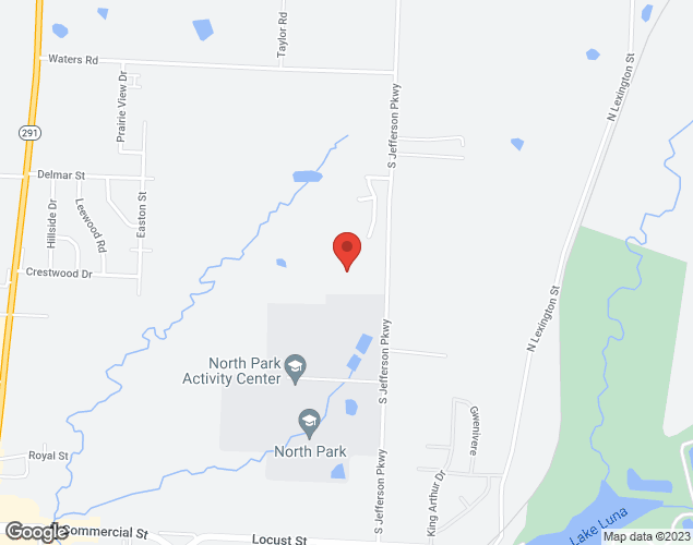 Map showing location at 2400 Jefferson Pkwy, Harrisonville, MO
