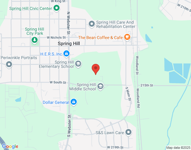 Map showing location at 300 E. South St., Spring Hill, KS