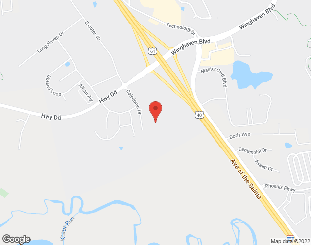 Map showing location at 901 Caledonia Drive, O'Fallon, MO