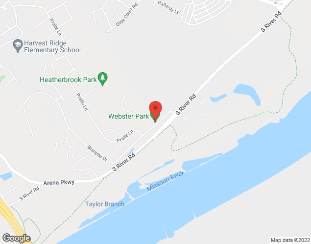 Map showing location at 2201 South River Road, St. Charles, MO