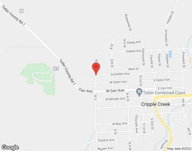 Map showing location at 412 N. C Street, Cripple Creek, CO