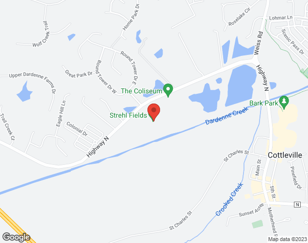 Map showing location at 6000 Hwy N, Cottleville, MO