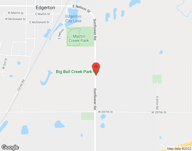 Map showing location at 20425 Sunflower Road, Edgerton, KS
