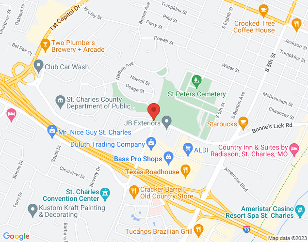 Map showing location at 1000 Rosebrae Drive, Saint Charles, MO