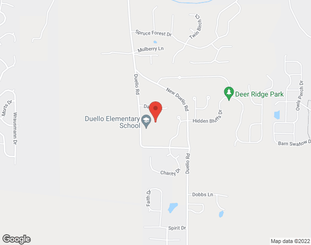 Map showing location at 1000 Ronald Reagan Dr., Lake St Louis, MO