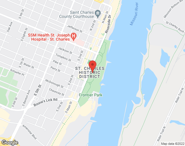 Map showing location at 500 South Riverside Drive, Saint Charles, MO