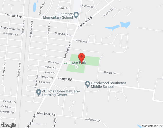 Map showing location at 11726 Larimore Road, St. Louis, MO