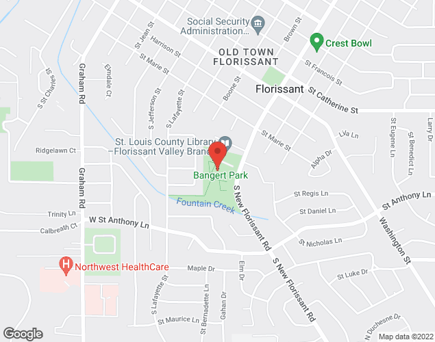 Map showing location at 275 New Florissant Rd, Florissant, MO