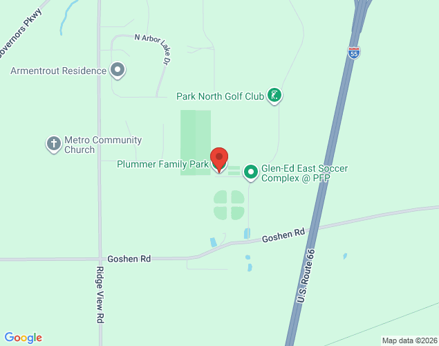 Map showing location at 3501 Sports Park Drive, Edwardsville, IL