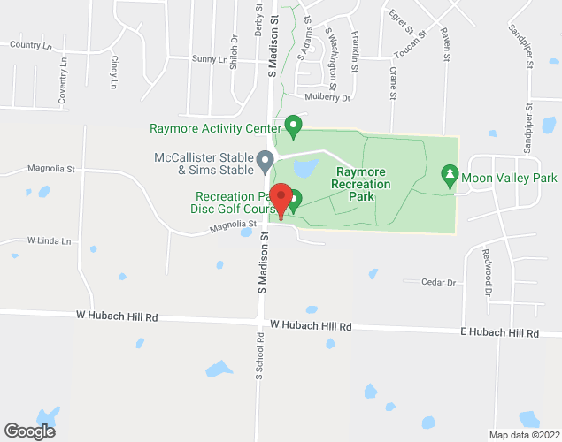 Map showing location at 1011 S. Madison Street, Raymore, MO