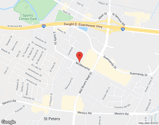 Map showing location at 115 McMenamy Road, St. Peters, MO